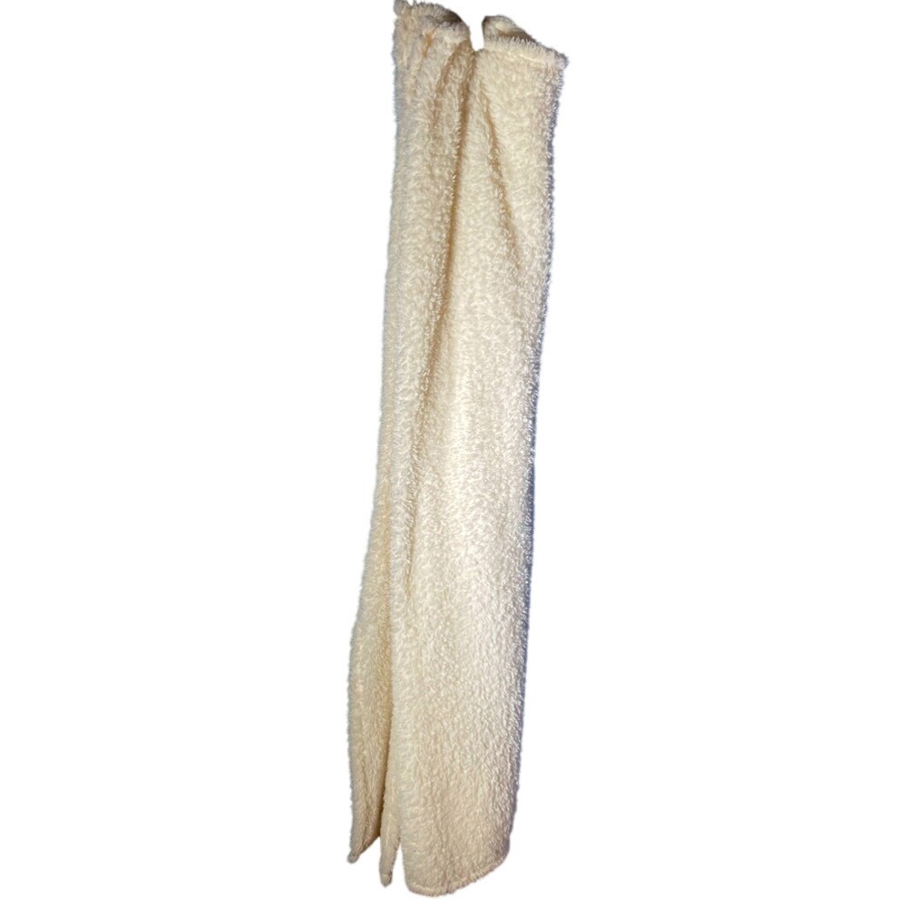 Super Soft Plush Throw Blanket Cozy Cream White